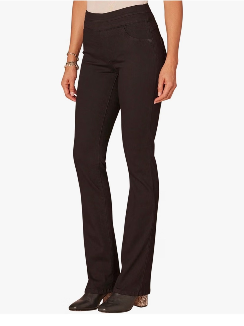 Democracy High Rise Itty Bitty Boot Glider Jeans Women’s Size 10 Pull On Black